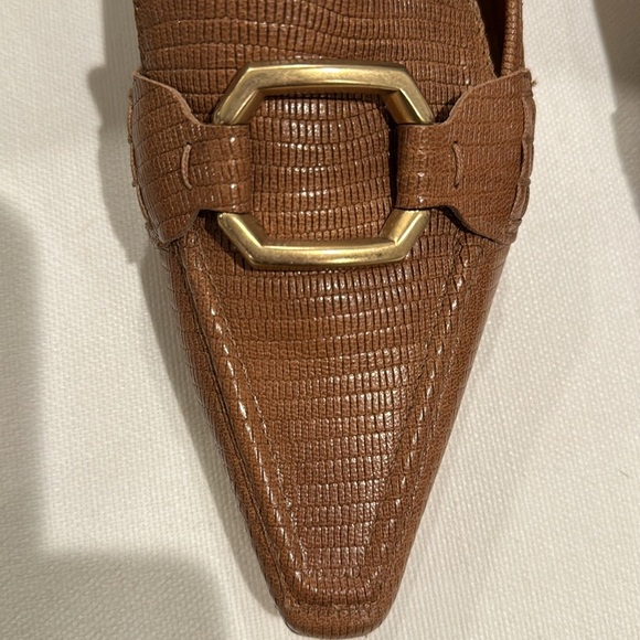 ROBERTO FESTA Embossed Tan LOAFER with Buckle, Size 9.5 - Picture 3 of 11